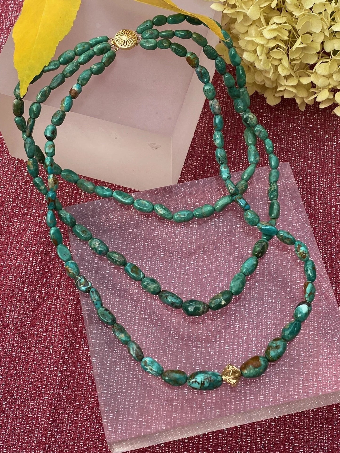 Fox Mine Turquoise with 14KY gold accents