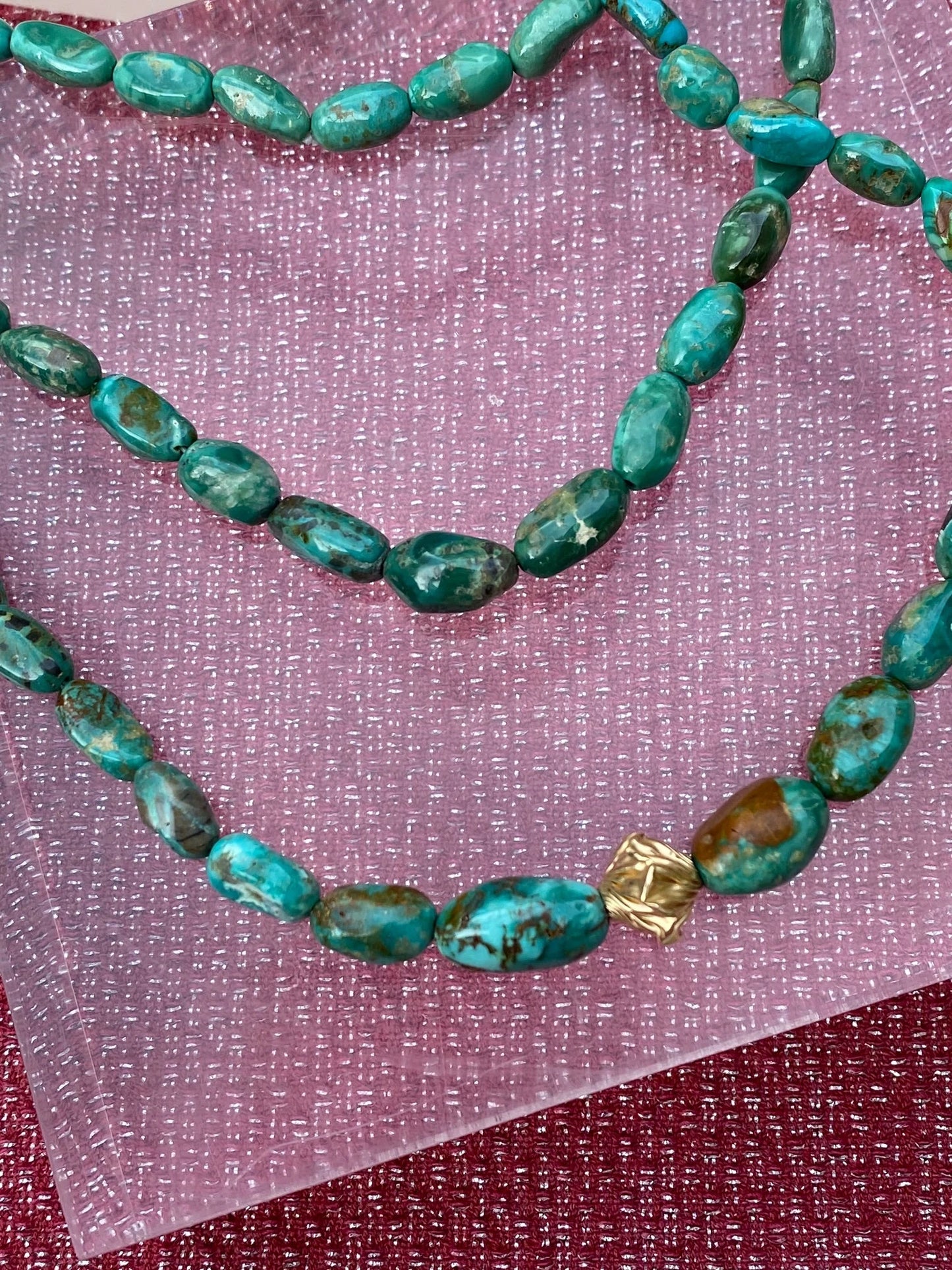 Fox Mine Turquoise with 14KY gold accents