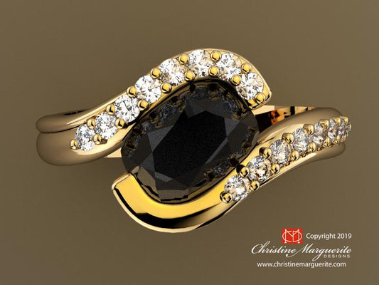 Black Diamond Wave 18KY gold