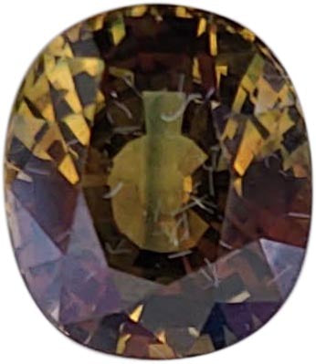 Golden Teardrop Sapphire and Cushion Cut Color Change Sapphire pendant