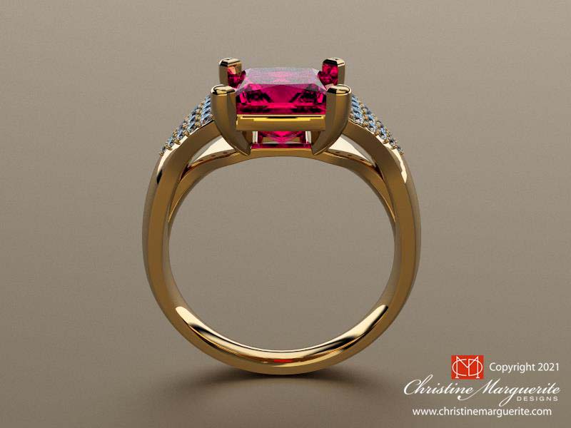 AGL certified natural pink princess cut spinel