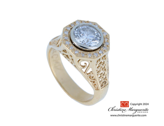 The Filigree Octagon with Diamond Halo