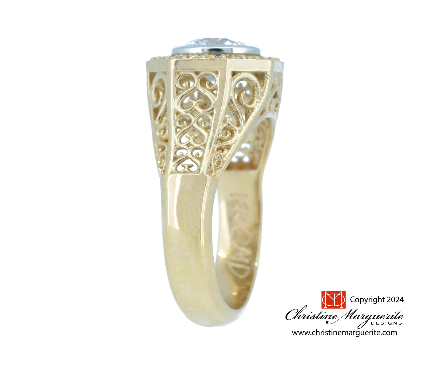 The Filigree Octagon with Diamond Halo