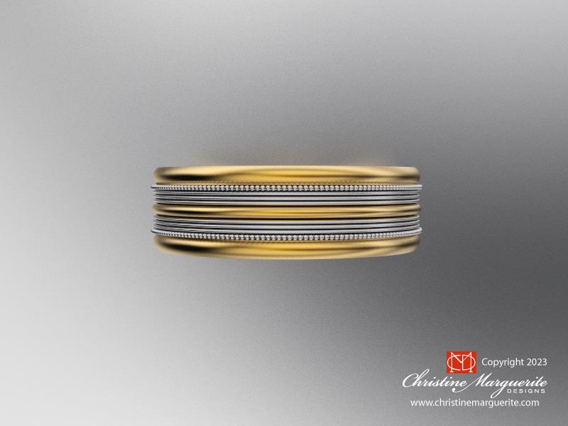 Mixed Metal and Textures Men's Band