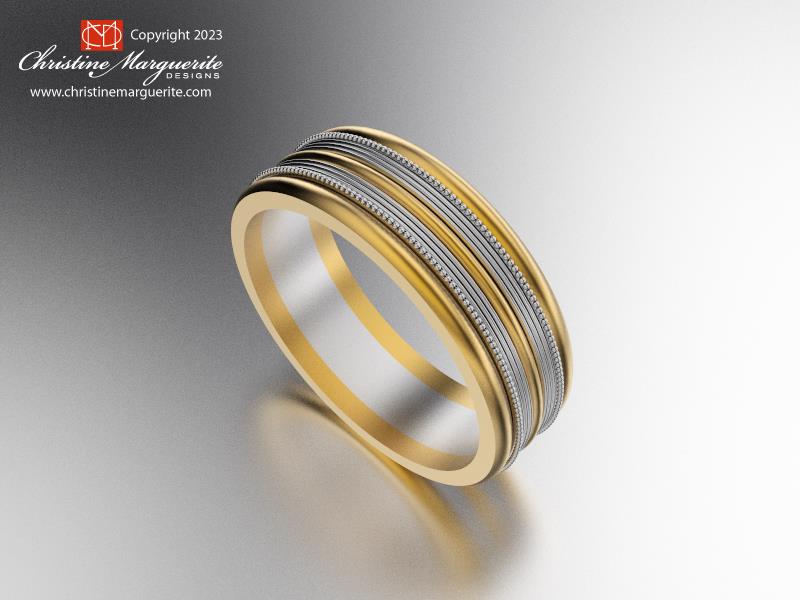 Mixed Metal and Textures Men's Band