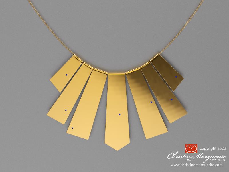 Tuareg Inspired necklace in 14Karat white or yellow gold