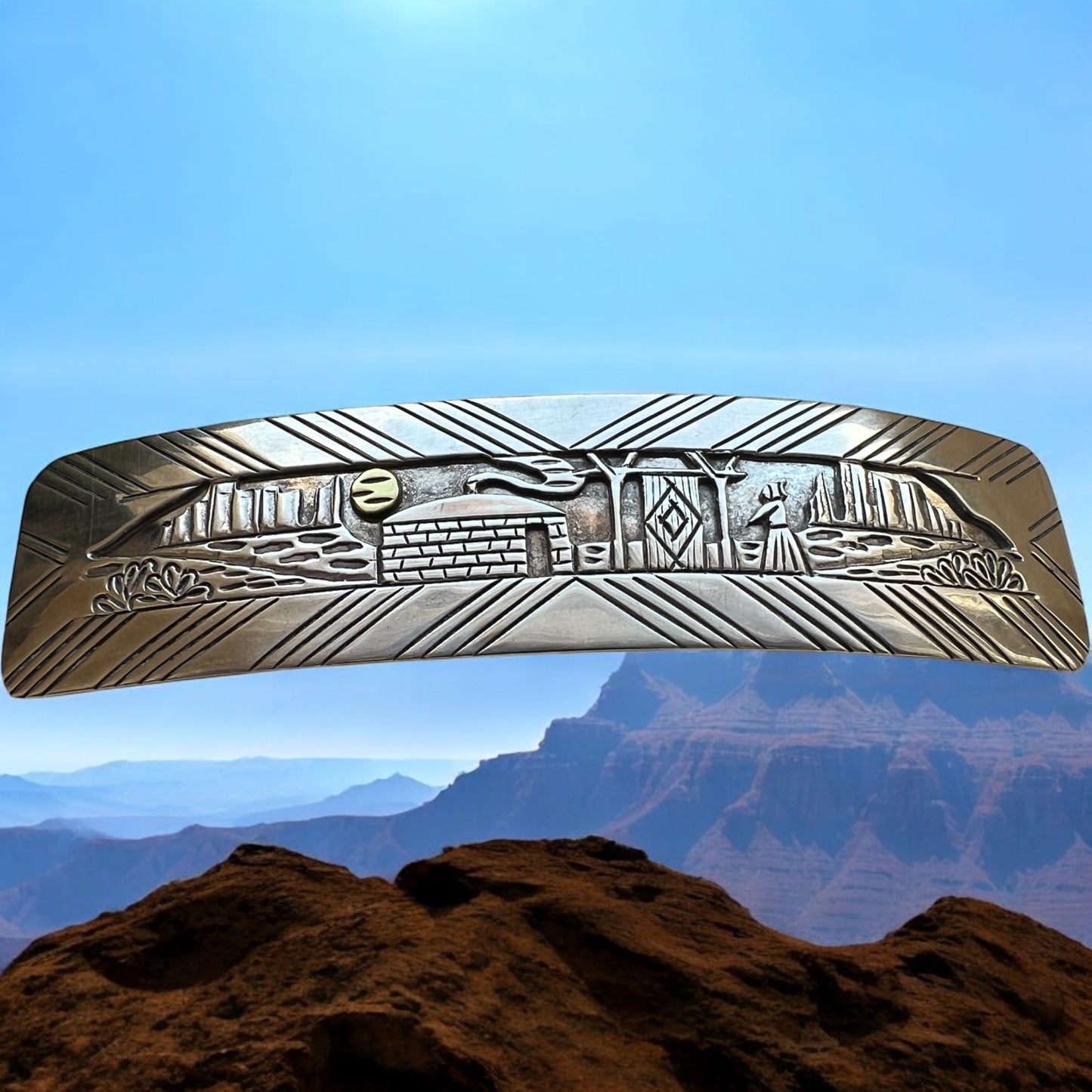 Sterling Silver Barrette by Lorenzo Secatero