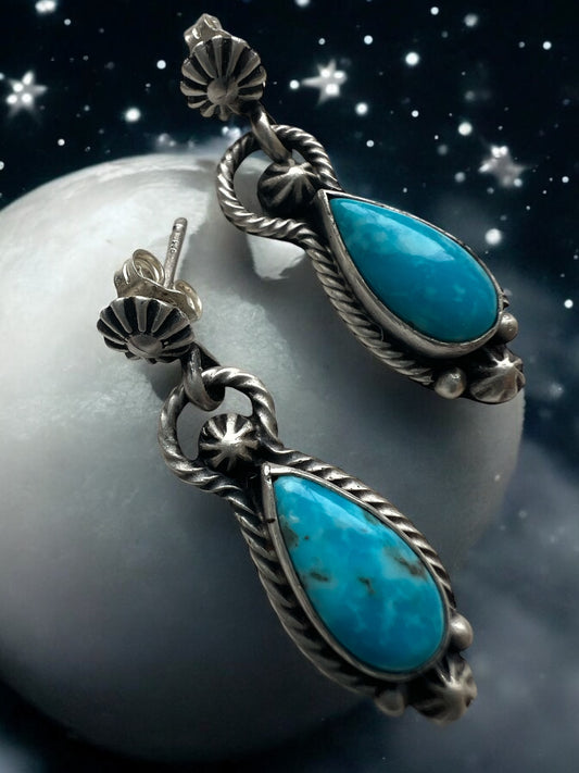 Native American Sterling Silver and Turquoise post earrings