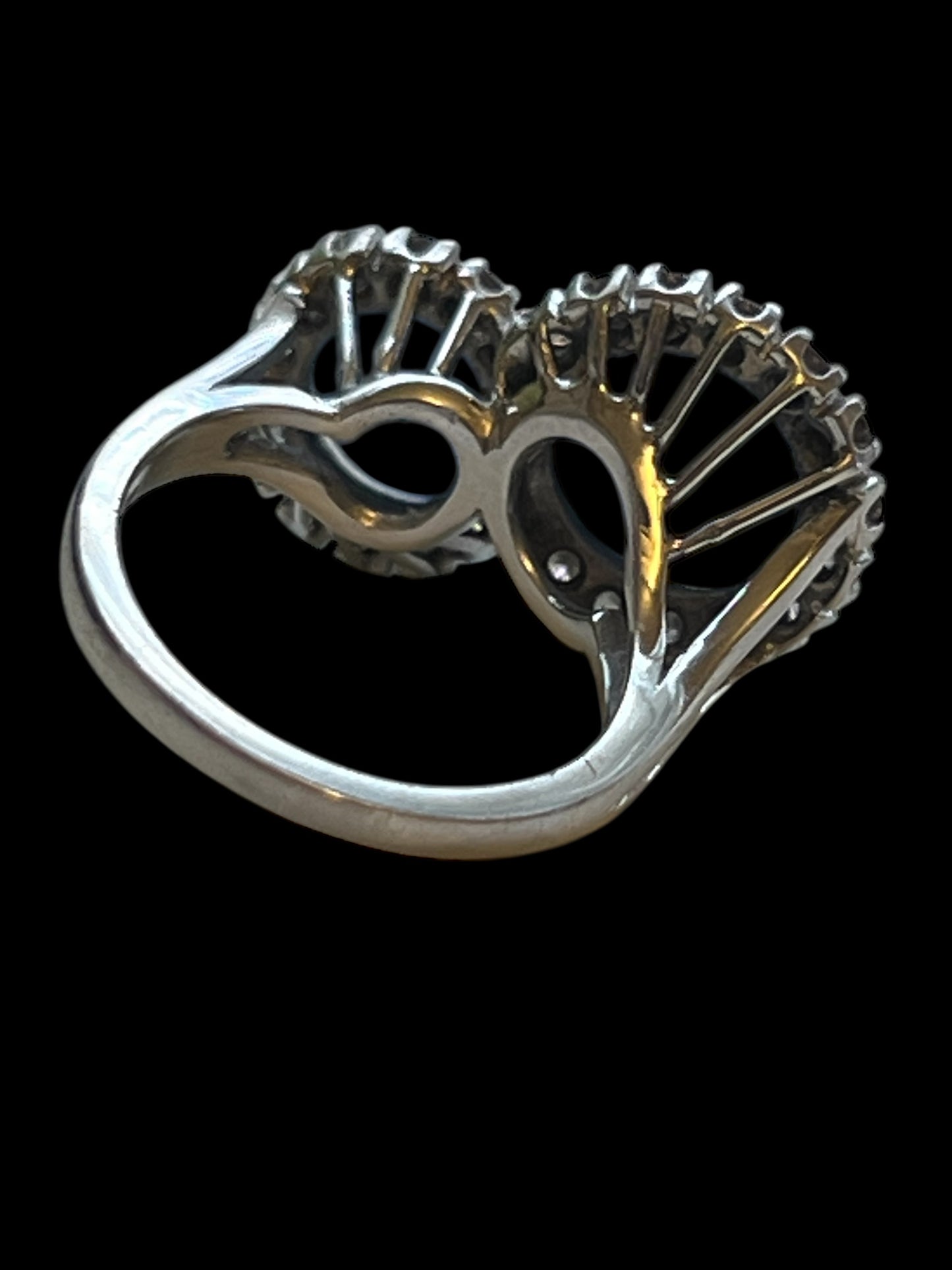 Heirloom Platinum Double blue star sapphire cabochon ring